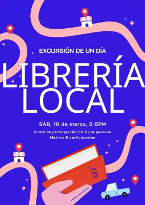 azul rosa mapas de viaje bonita librería de barrioItinerario