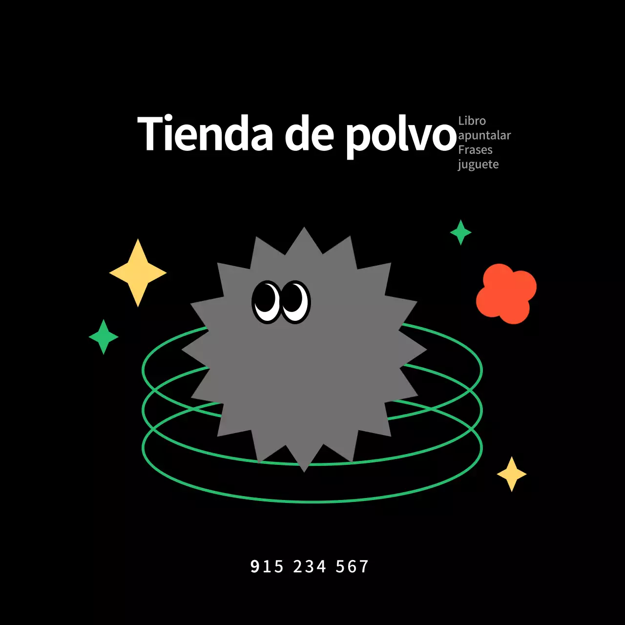 Letrero gráfico negro de tienda de comestibles