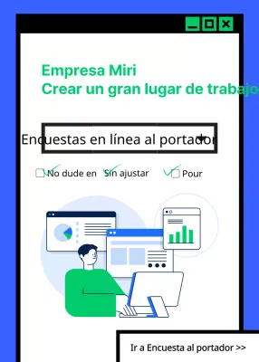 Blue Tone Internet Window Concept Crear un buen lugar de trabajo Encuesta en línea al portador