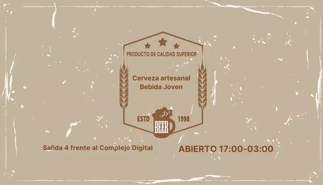 Beige marfil ilustración logotipo bar tarjeta de visita