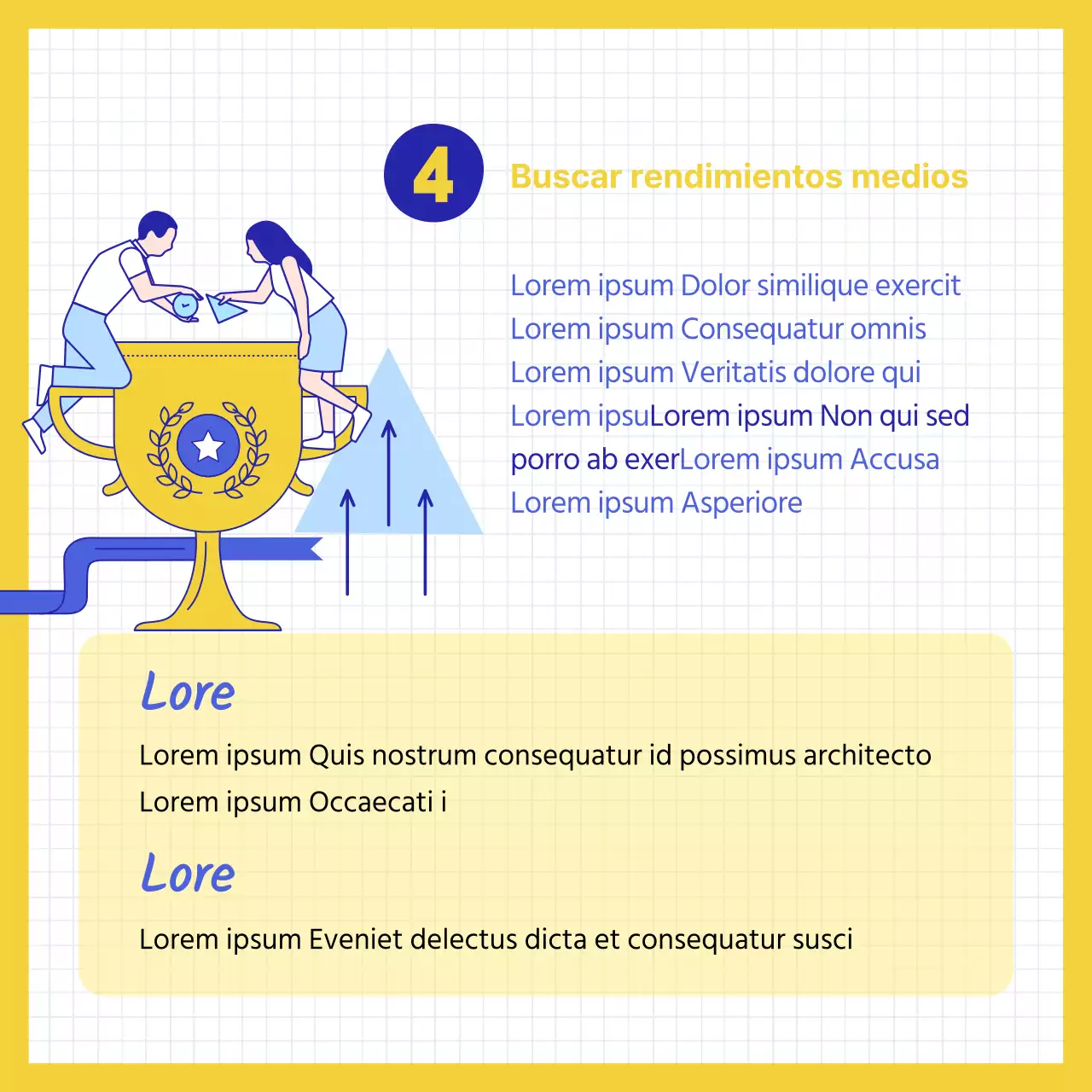 Sencillos consejos financieros explicados en azul y amarillo