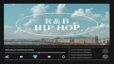 Una lista de reproducción de R&B hip-hop de inspiración urbana en azul claro y negro