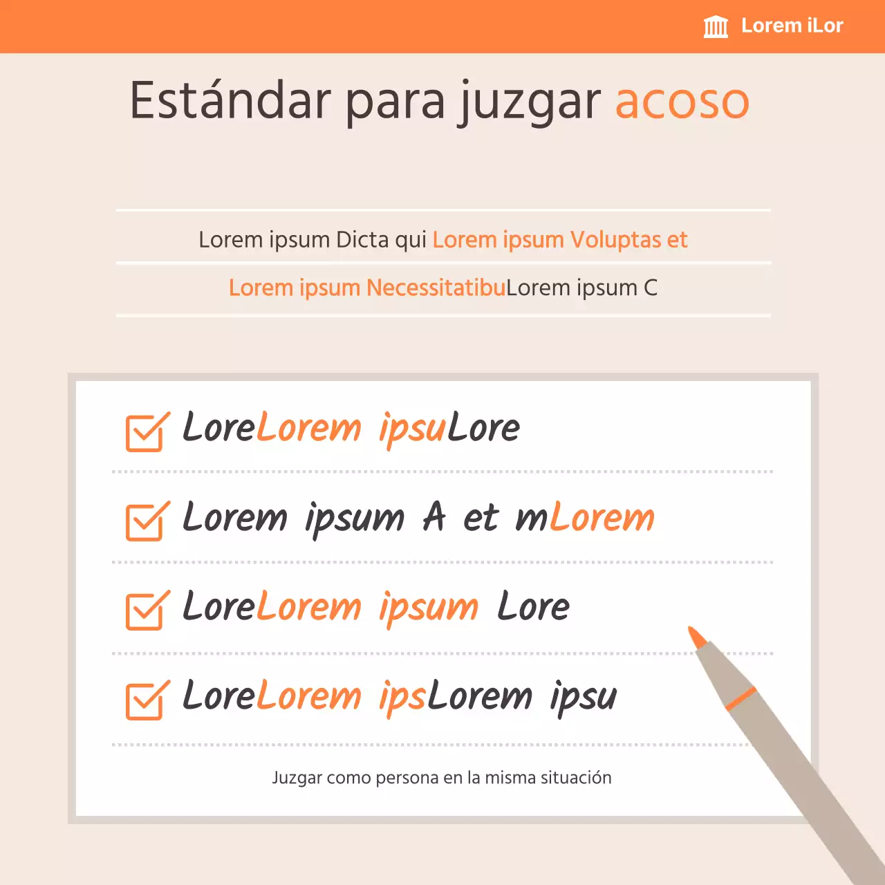 Tarjeta beige-naranja de asesoramiento jurídicoNoticias