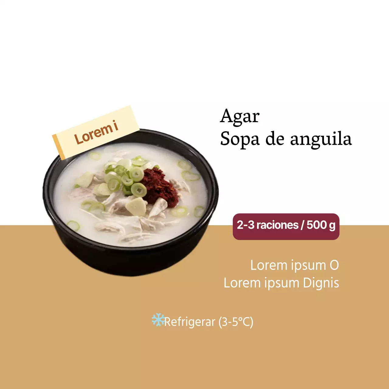 Sopa de anguila al agar