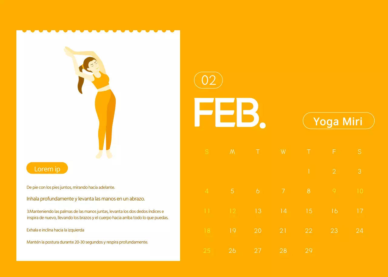 Calendarios naranjas para regalar cuando promocione su estudio de yoga