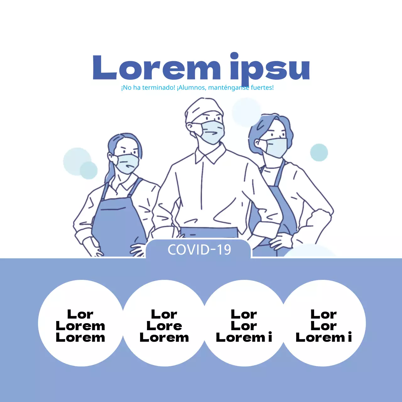 Guía de prevención del coronavirus ilustrada en azul sencillo