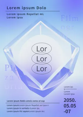 púrpura azul degradado ilustración tipografía cinematografía