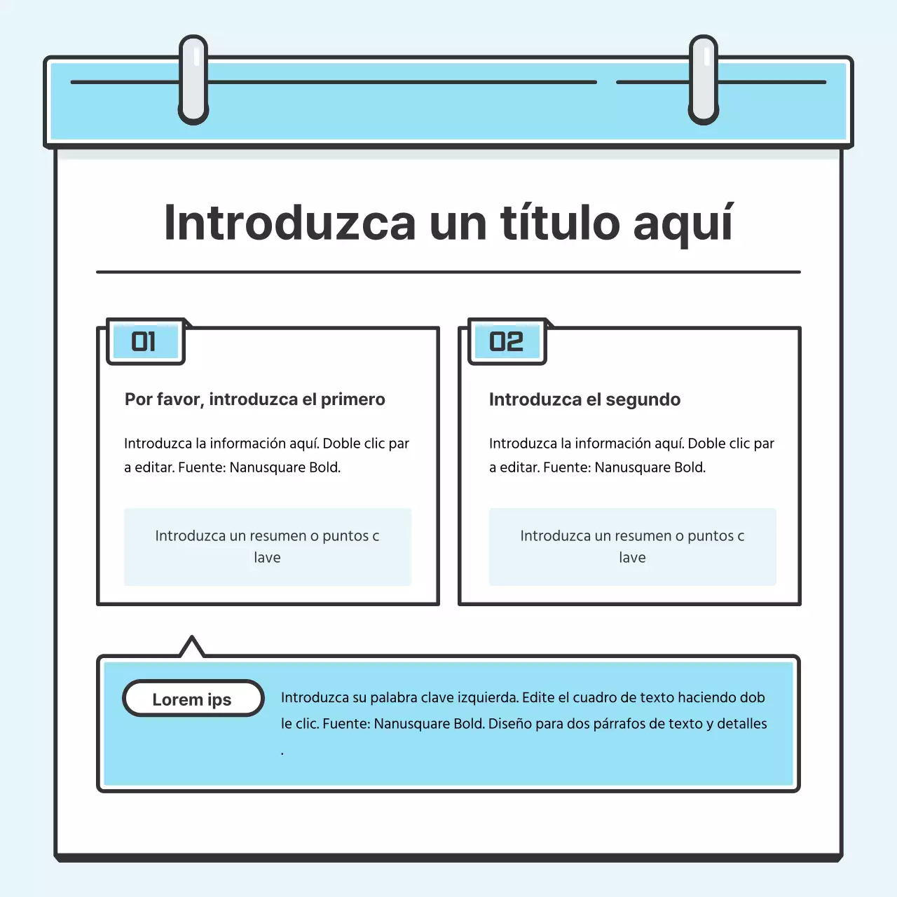 Light Blue Note Concept Tarjeta con bonitas ilustracionesNoticias