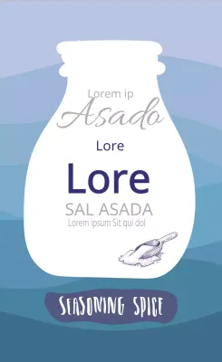 Etiqueta azul de sal gruesa para alimentos