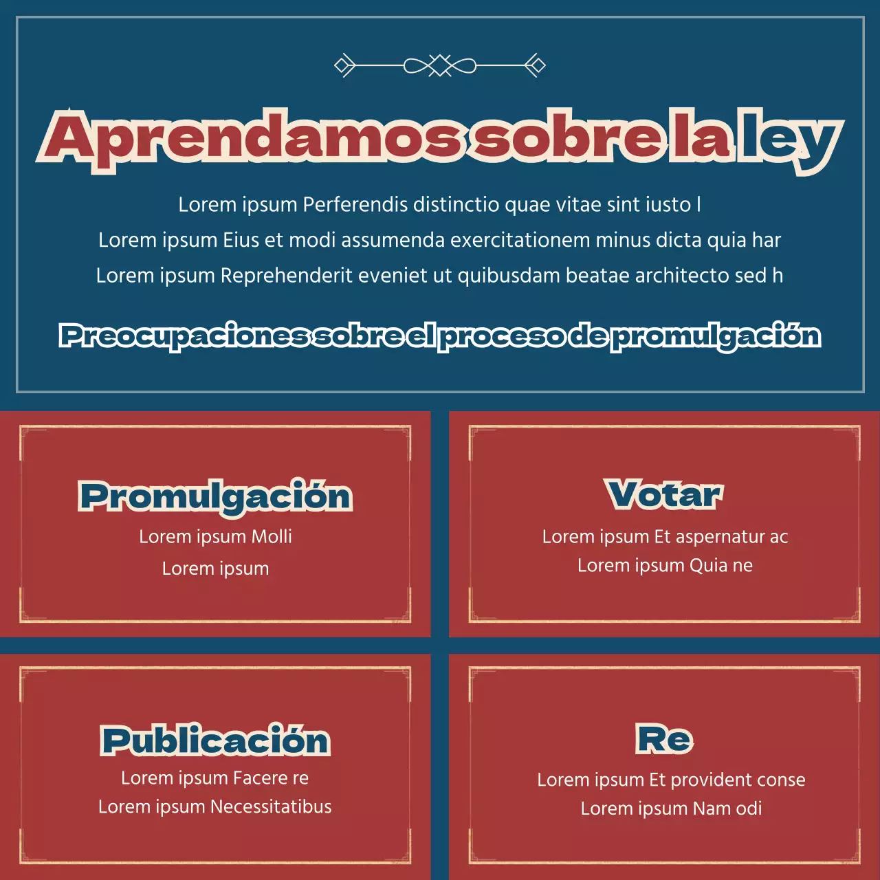 El estado de la ley en rojo y azul marino CardNews