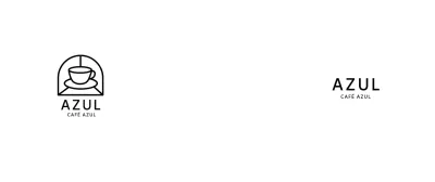 Taza blanca con logotipo de cafetería