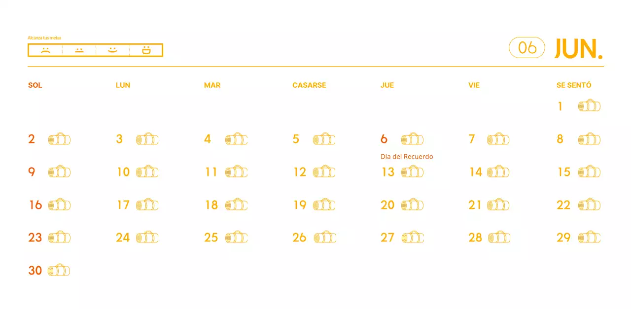 Calendarios naranjas para regalar cuando promocione su estudio de yoga