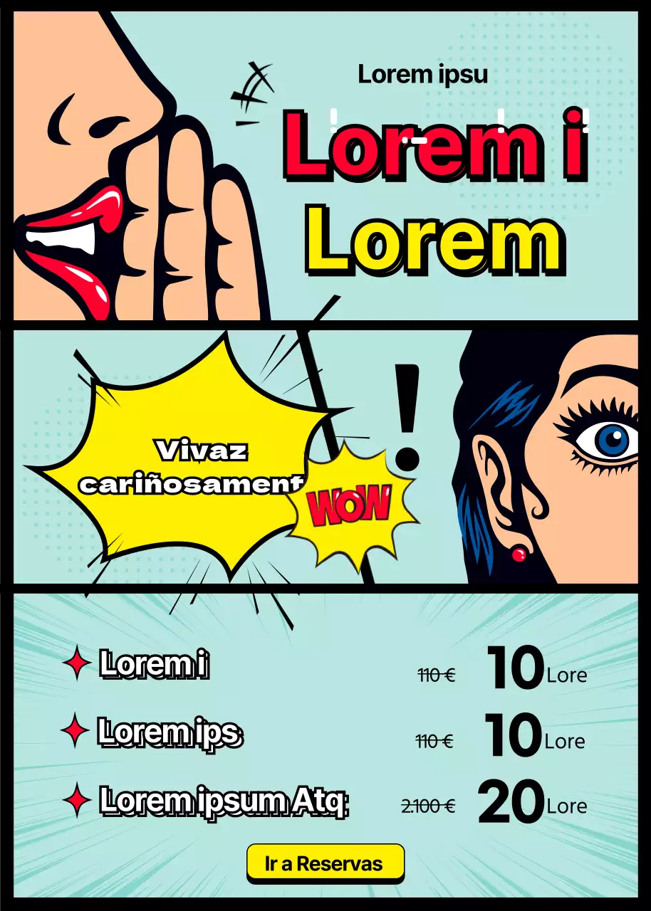 Una exposición especial de rellenos labiales con un concepto de dibujos animados azules y amarillos