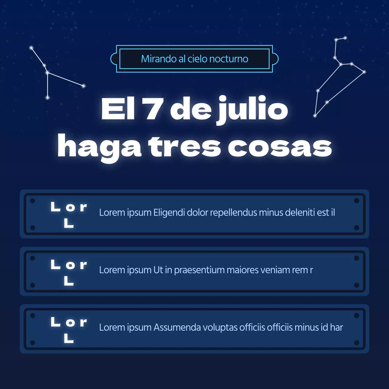 Un concepto de cielo estrellado azul marino y azul claro para el 7 de julio