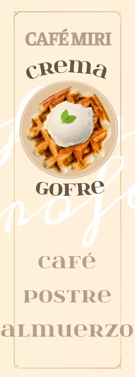 Presentamos un menú de cafetería emocional en beige y marrón