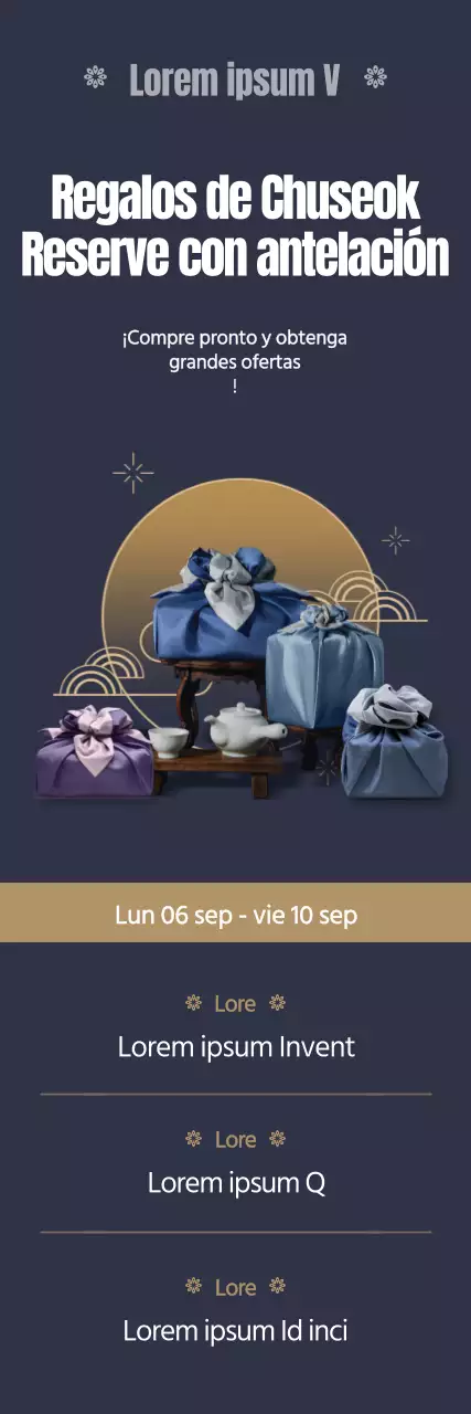 Estandarte de regalo Obon en azul marino