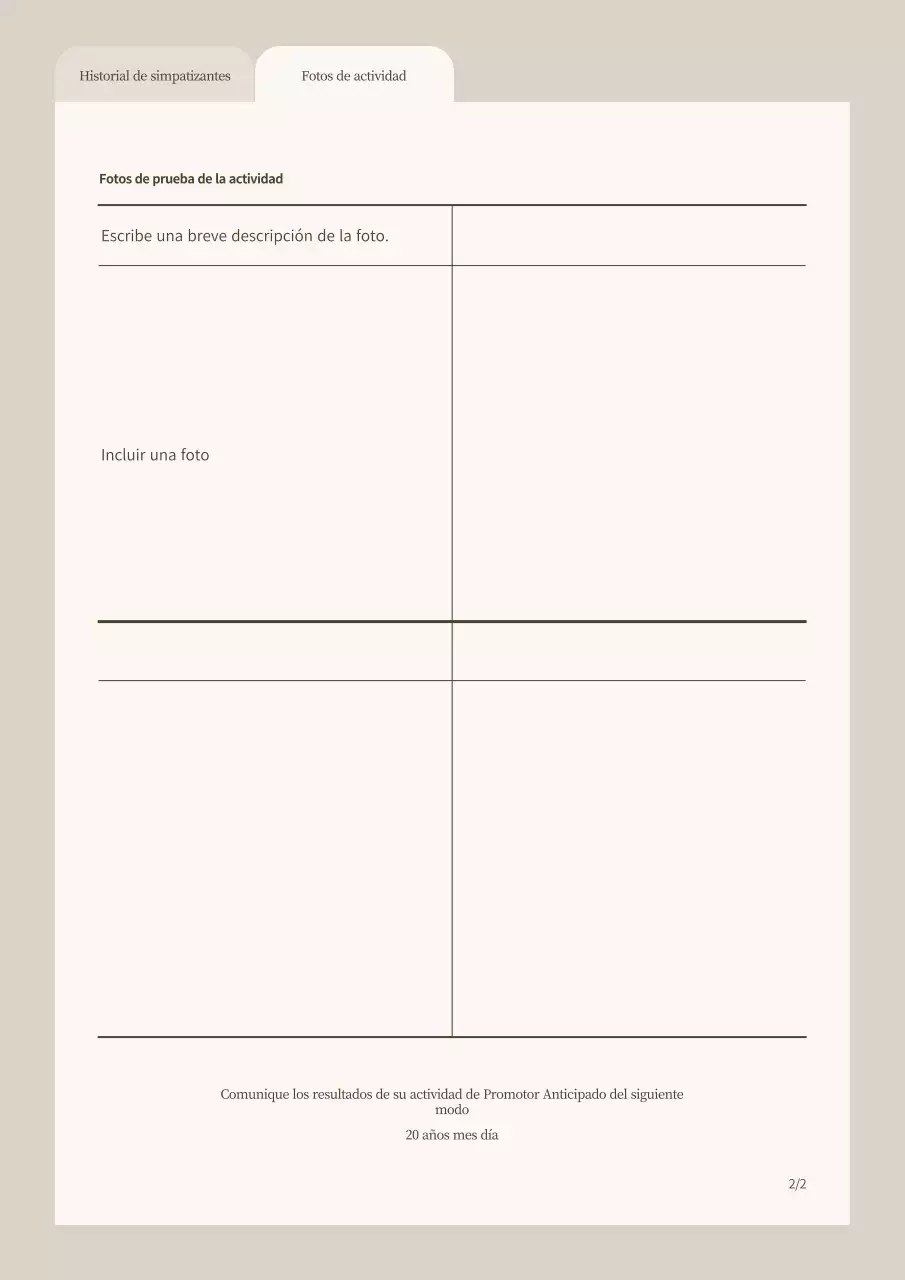 Informes básicos sobre la actividad de los hinchas en Beige