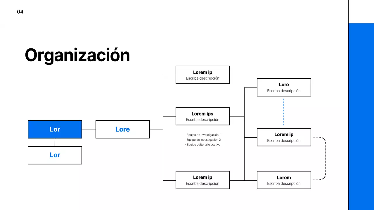 Un sencillo prospecto de empresa educativa en blanco y azul