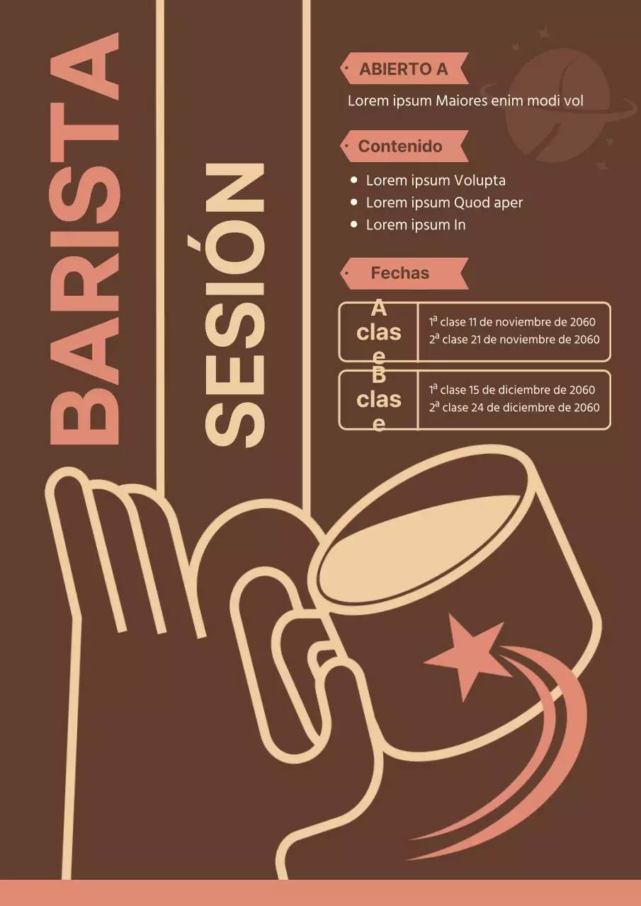 Café Marrón y Beige Guía sencilla de formación de baristas