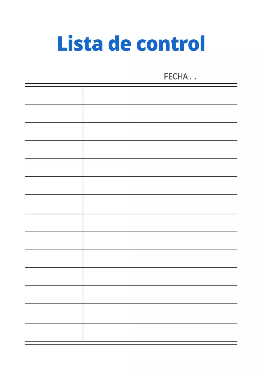 Sencillo cartel con diseño de lista de control en blanco y azul