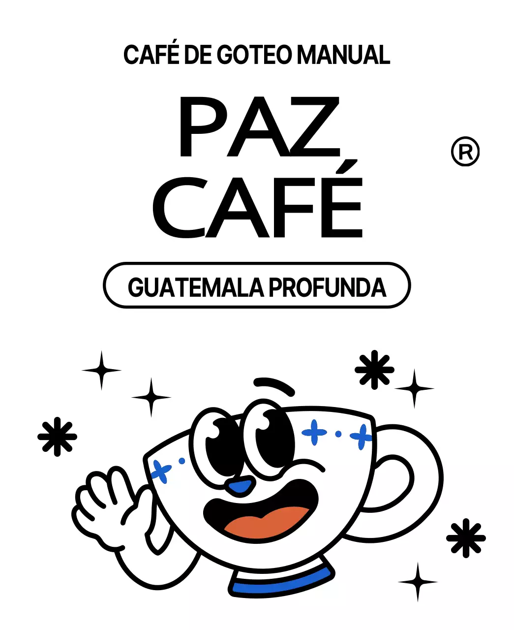 Diseño lindo granos de café con azul y rojo taza de café carácter ilustraciones