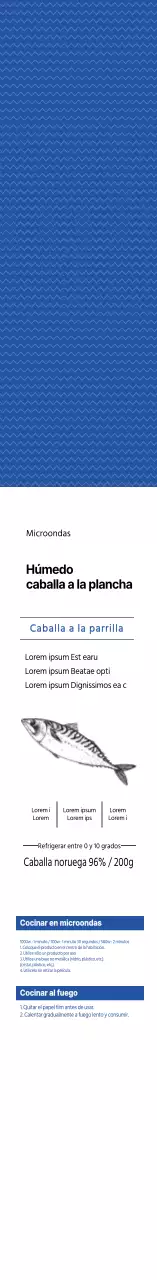 Producto de pescado caballa azul a la plancha