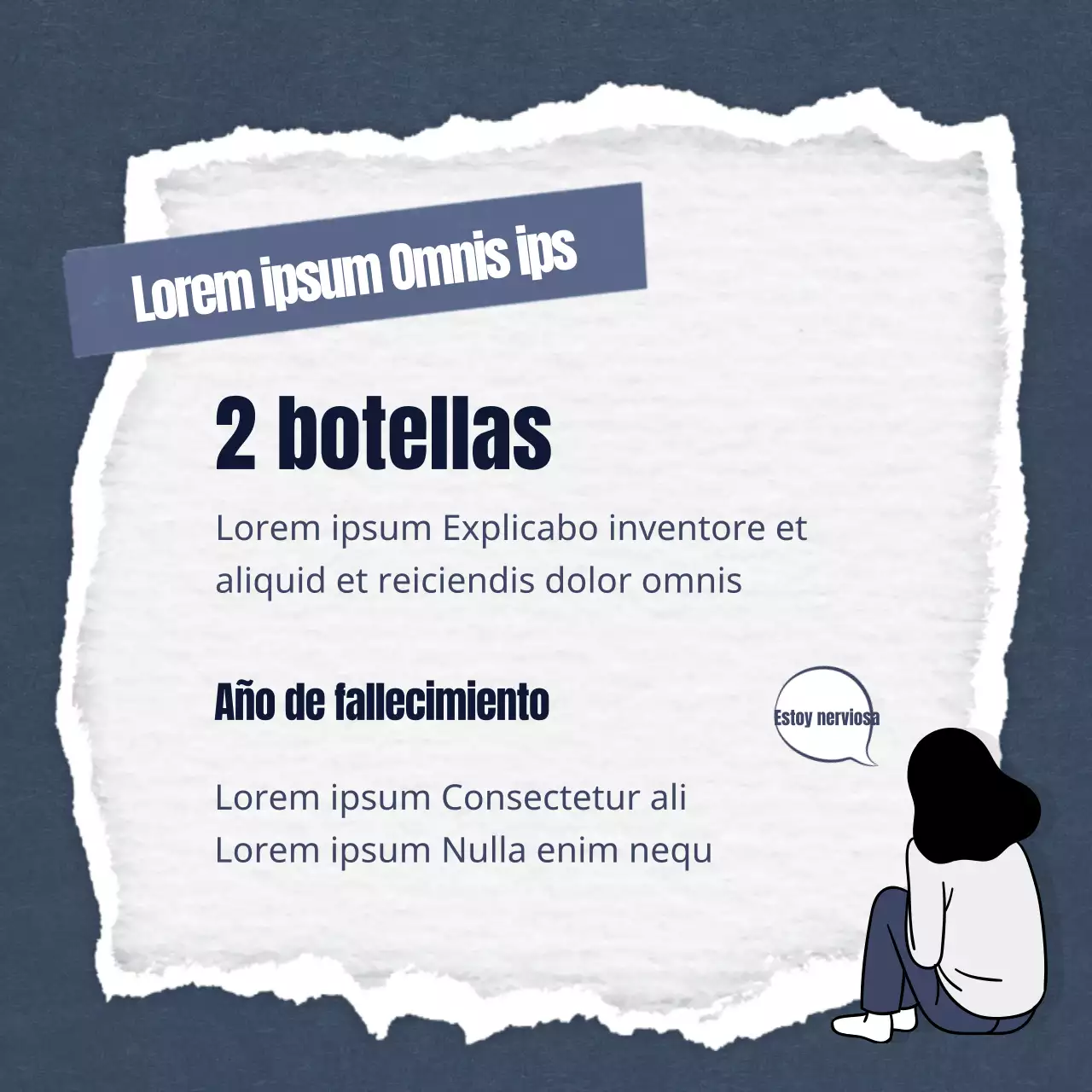 Promover un centro de asesoramiento minimalista, azul marino y gris, de dos en dos