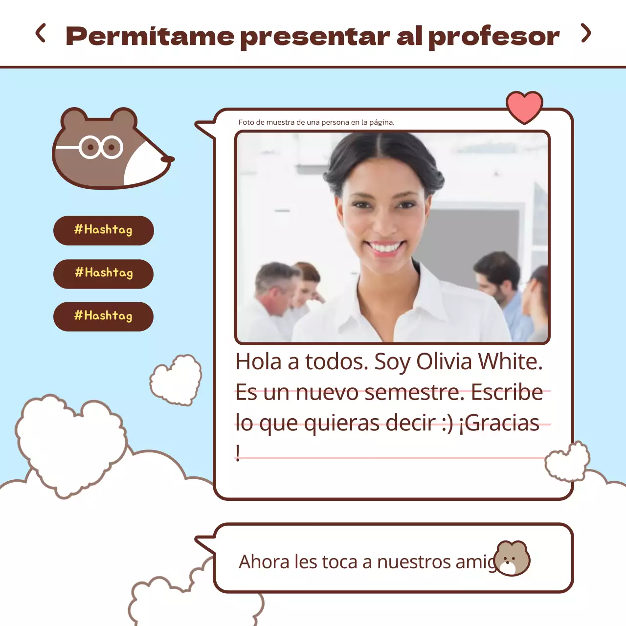 Proyecto de primera toma de contacto con un concepto de mensajero pastel