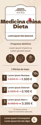 Estilo sencillo en amarillo y marrón Lista de precios del programa dietético de medicina china