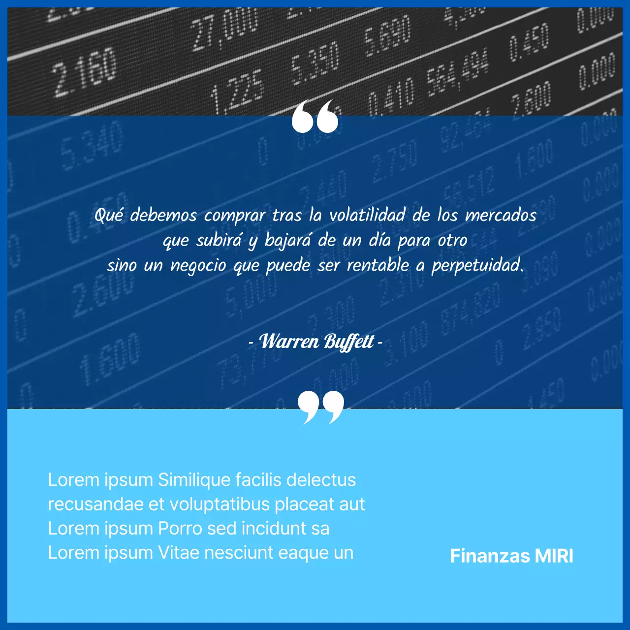 Ilustraciones y fotos destacadas en azul Glosario de términos bursátiles