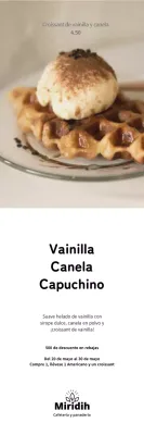 Banner blanco sencillo con foto de menú de postre de cafetería