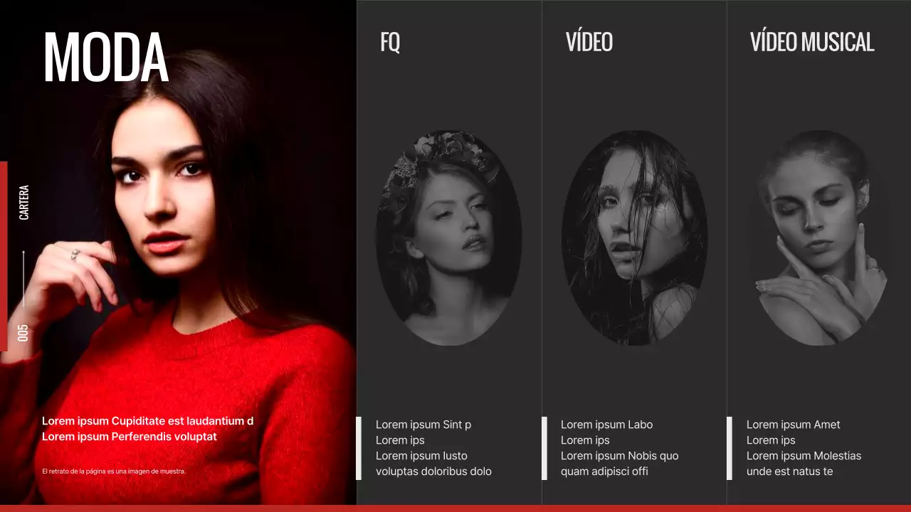 Slip de marca de tendencia en rojo y blanco