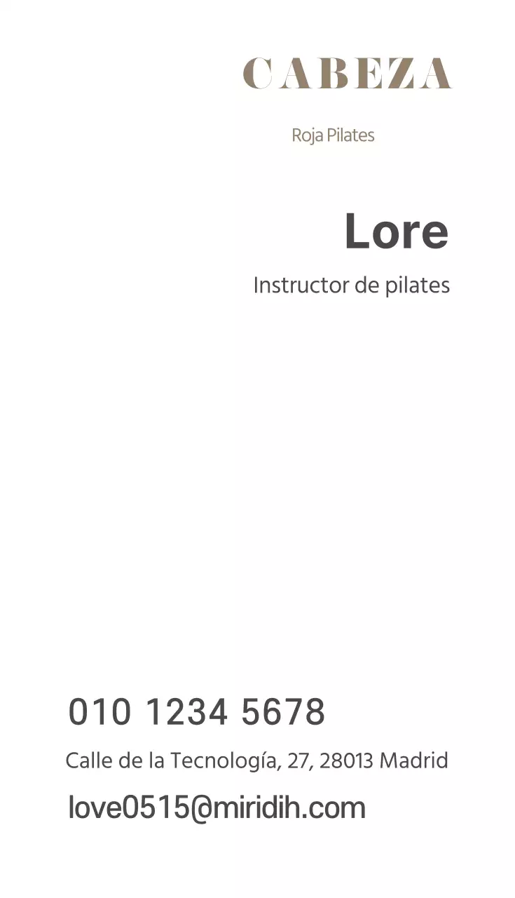 Rojapilates_Retrato Tarjeta de visita