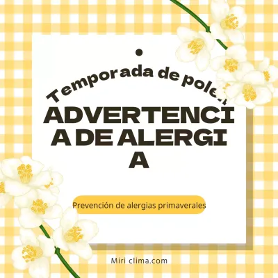 Una campaña de sensibilización sobre el polen con dameros amarillos y flores.