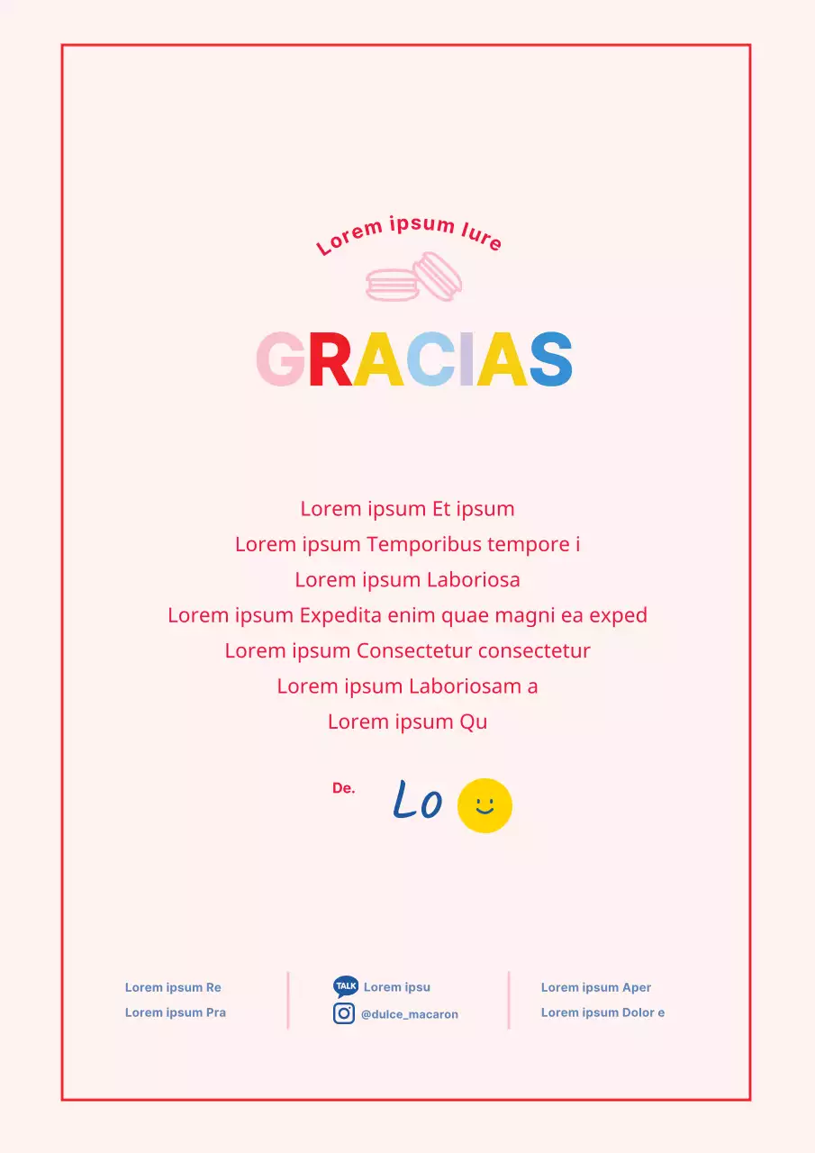 Macarons dulces rosas y rojos en el menú