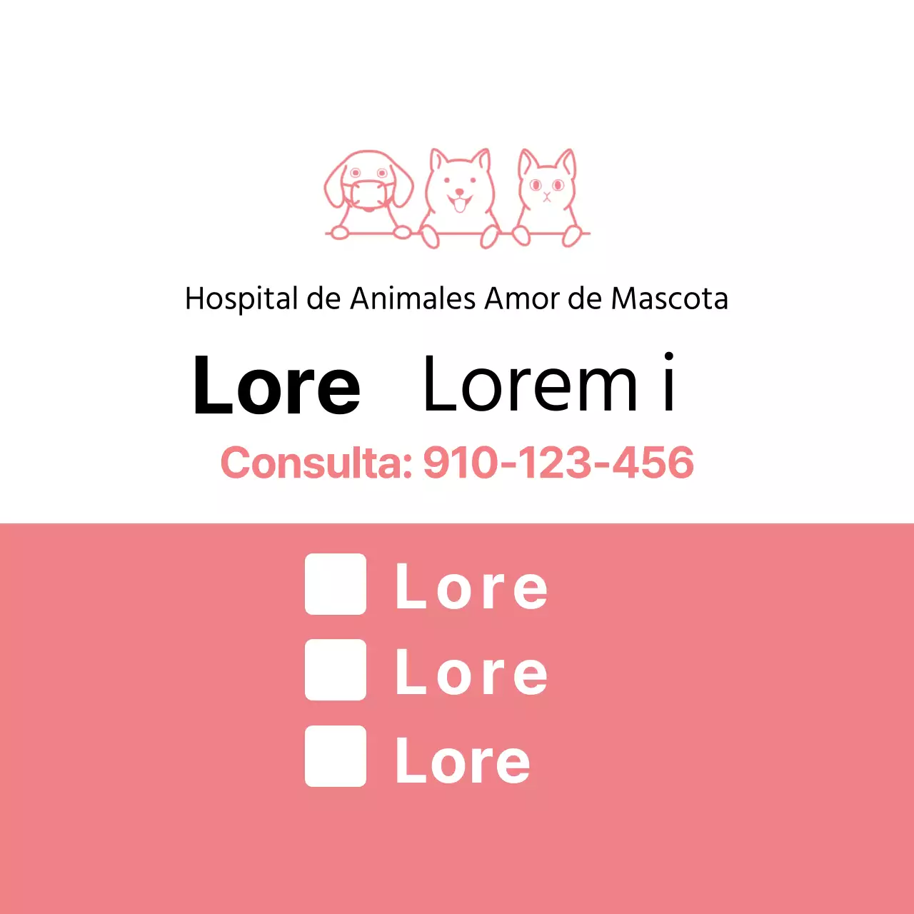 Pink Simple Veterinary Care