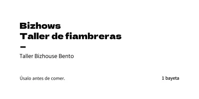 Caja bento sencilla, limpia y con marco para información y atención al cliente.