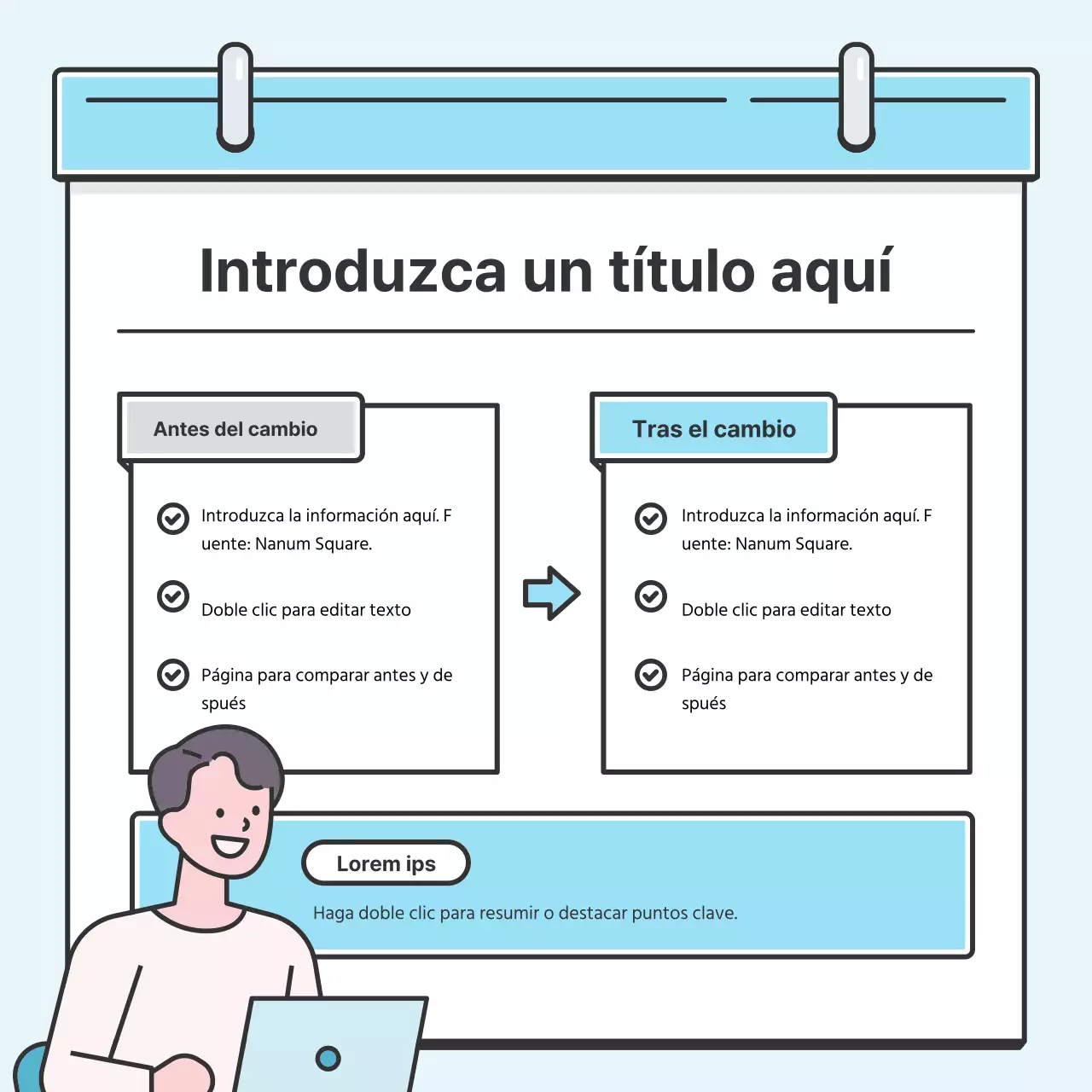 Light Blue Note Concept Tarjeta con bonitas ilustracionesNoticias