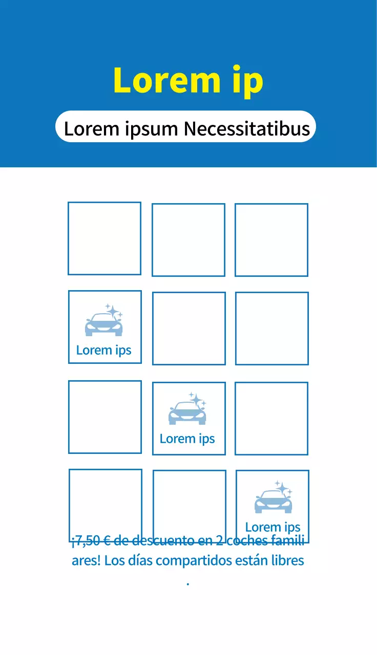 Cupón de alquiler de coches Blue illustration neat