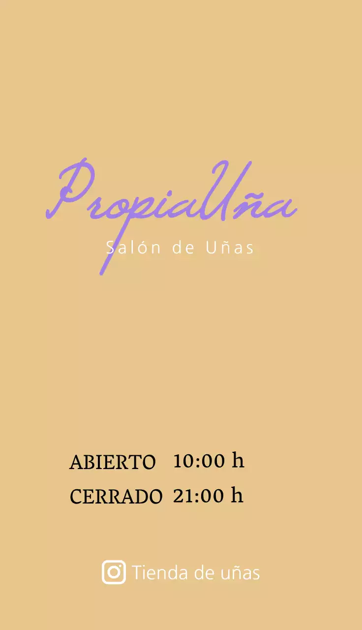 Promocione un salón de manicura con un toque morado y blanco, escrito a mano