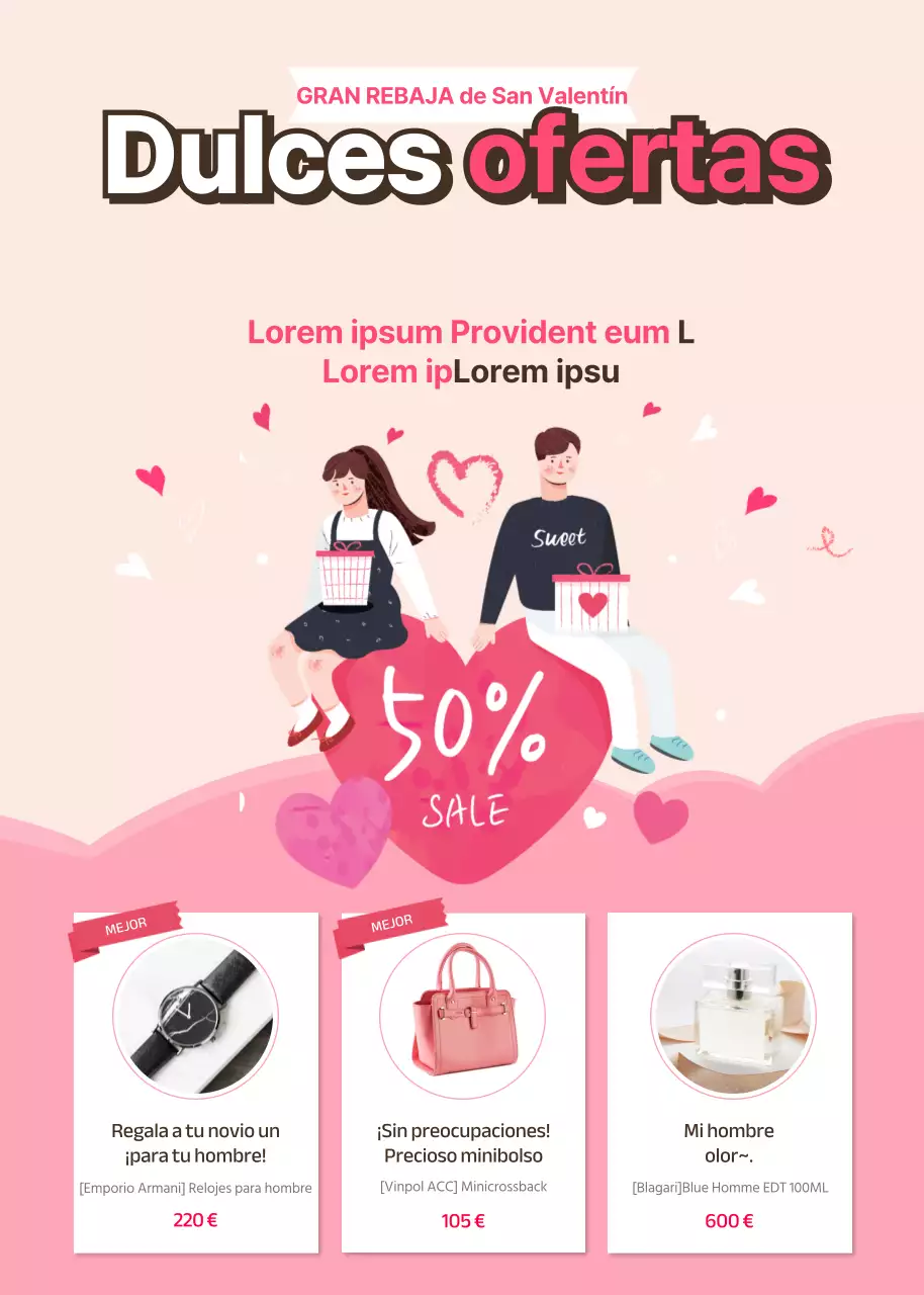 Ofertas de San Valentín en rosa
