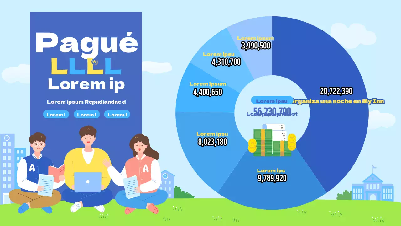 Un bonito post azul y amarillo sobre el uso de las tasas estudiantiles
