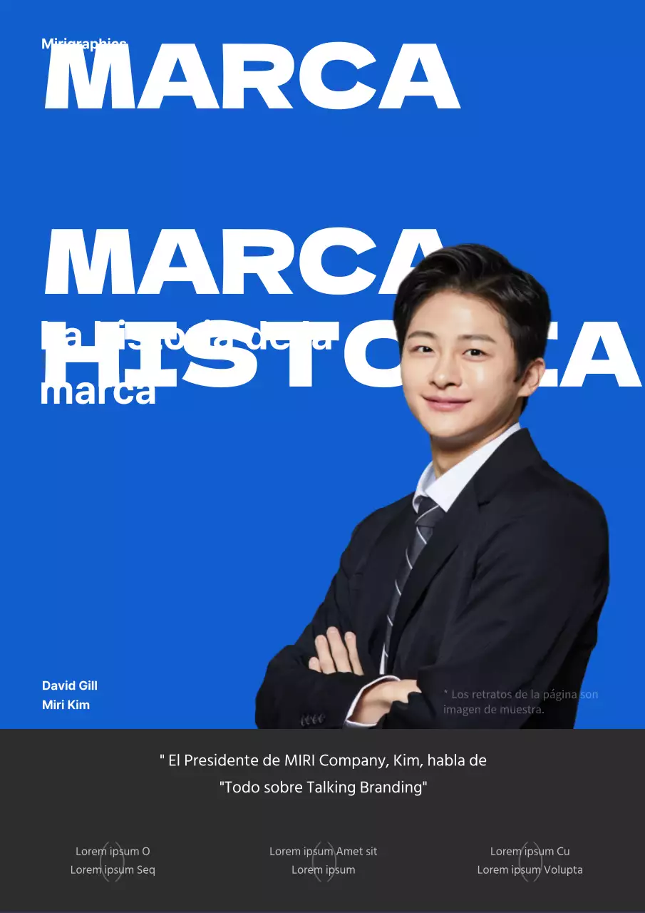 Marca sencilla con énfasis en las personas de azul y negro