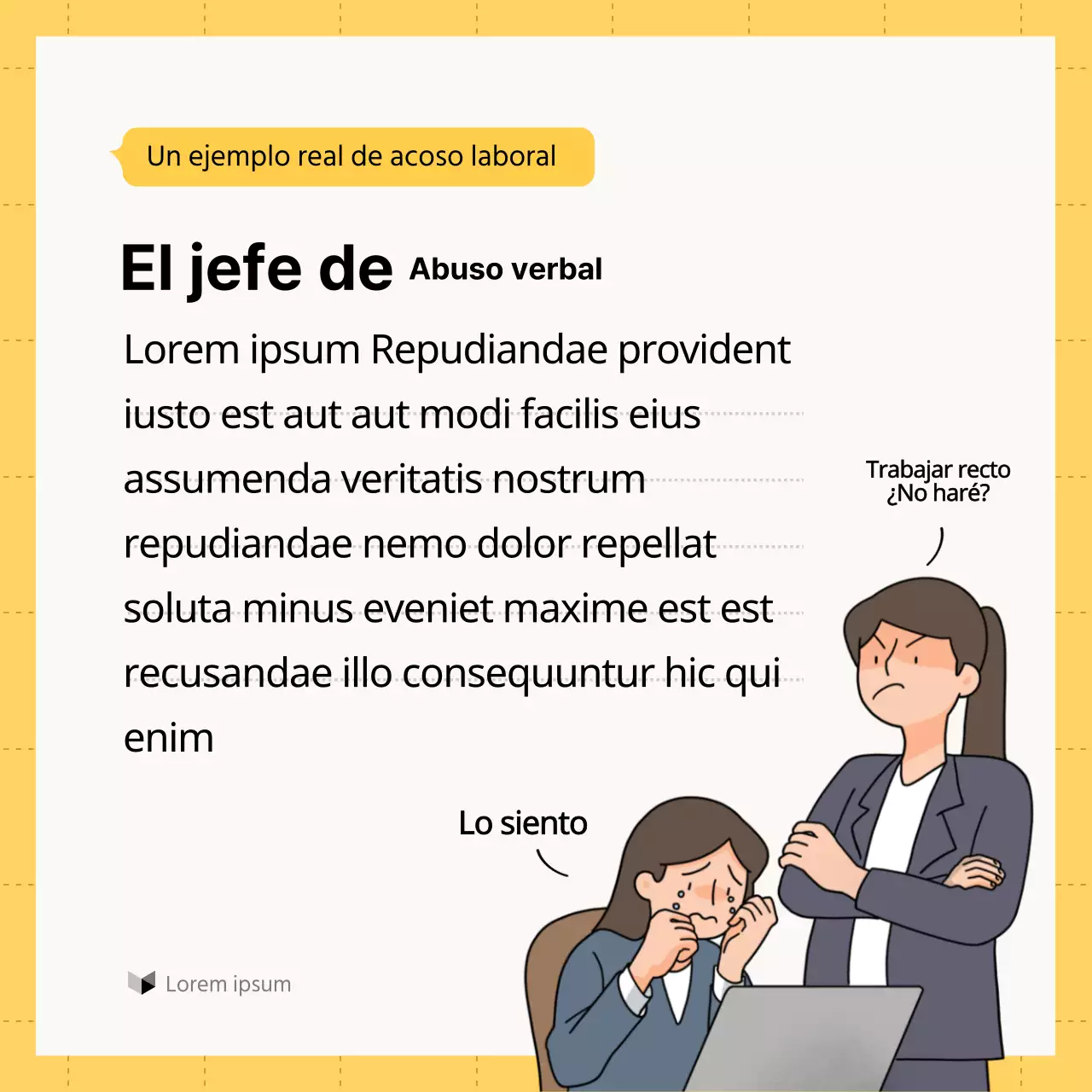 Guía minimalista en blanco y amarillo de asesoramiento en Derecho laboral
