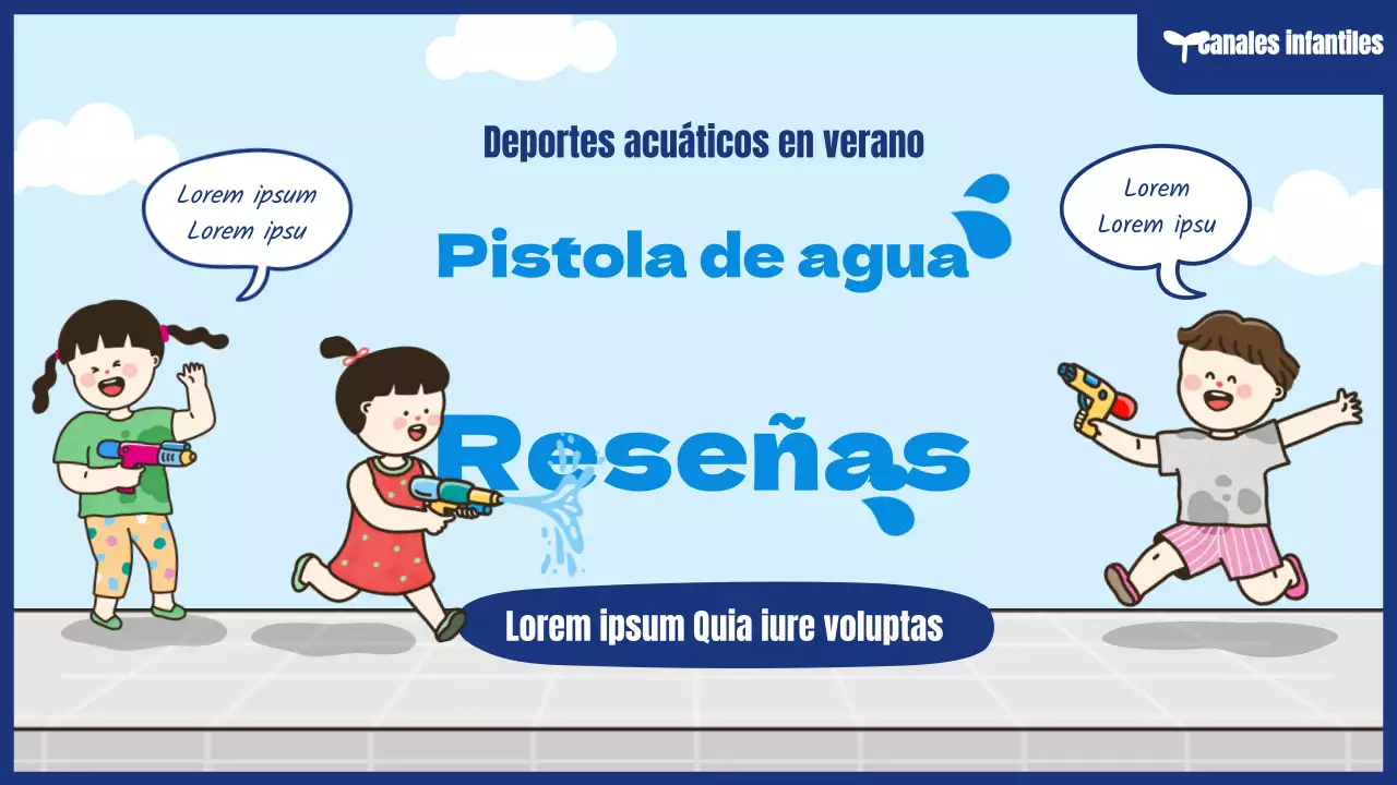 Revisión de la pistola de agua miniatura de YouTube con el concepto de ilustración pistola de agua lindo