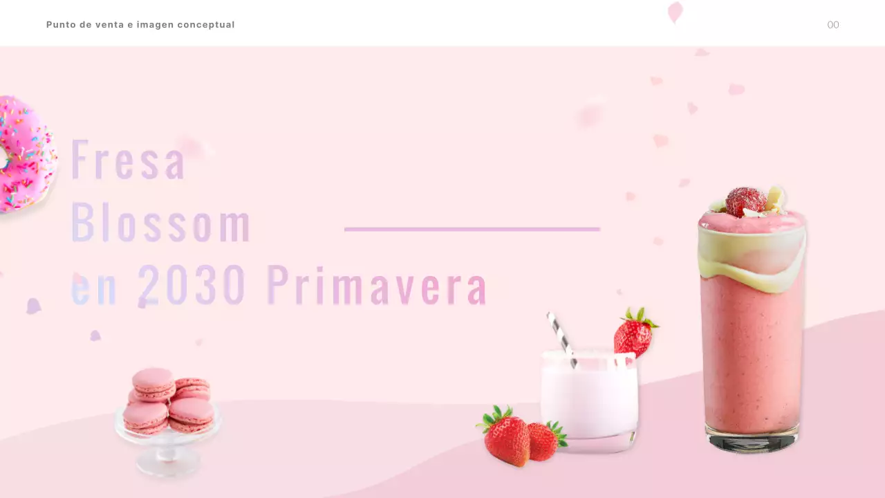 Presentación del merchandising de primavera de la cafetería en tonos pastel rosados