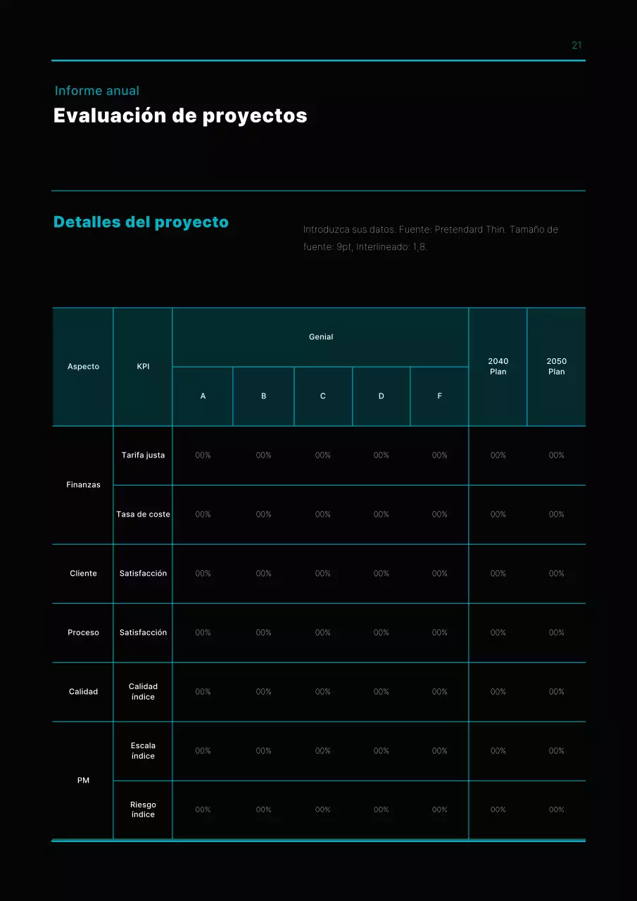 Plan de empresa de concepto sencillo en azul claro y negro
