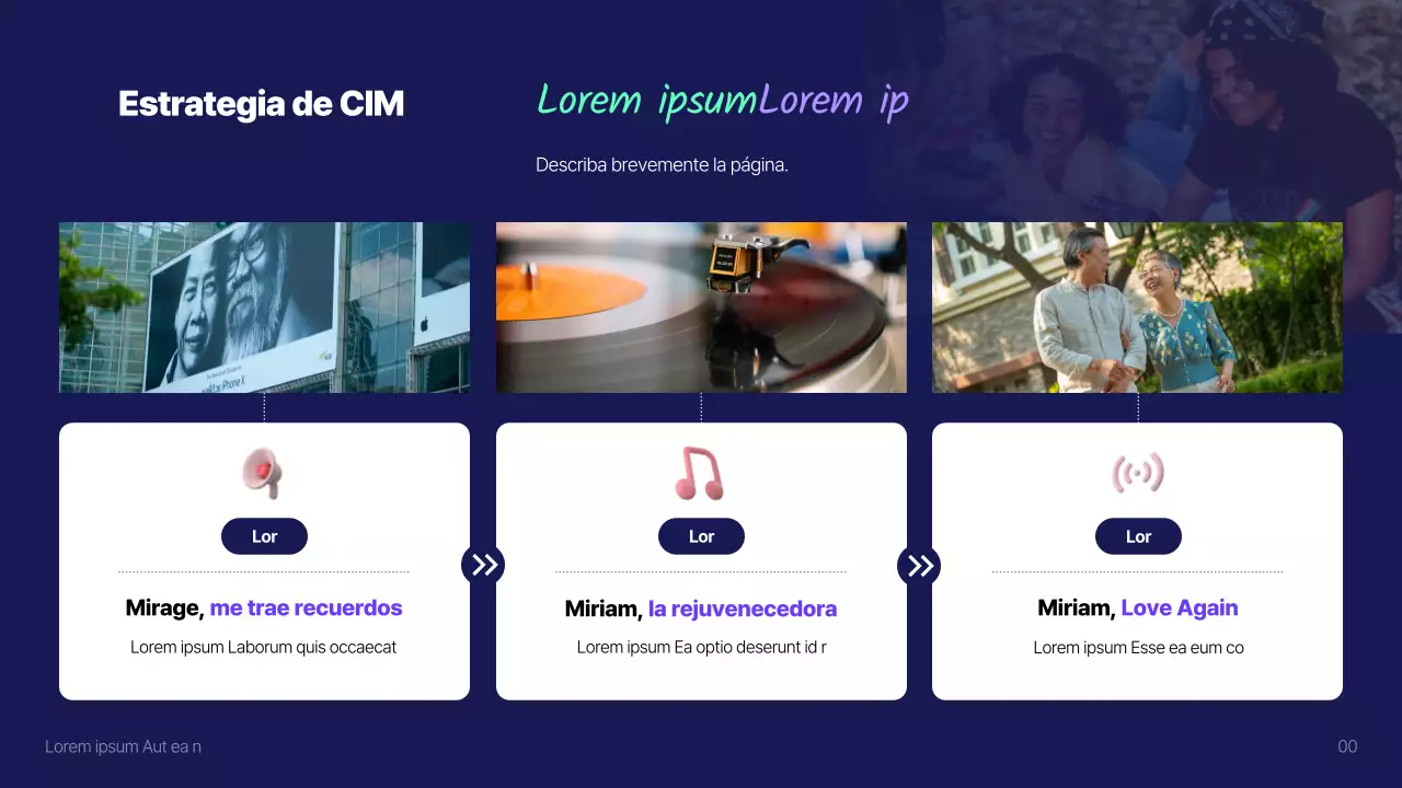 Plan de marketing publicitario ilustrado en 3D en azul (Presentación)