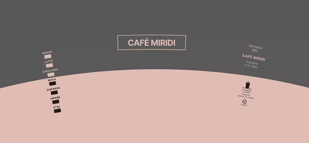 Logotipo de estilo limpio en rosa y gris oscuro para una cafetería