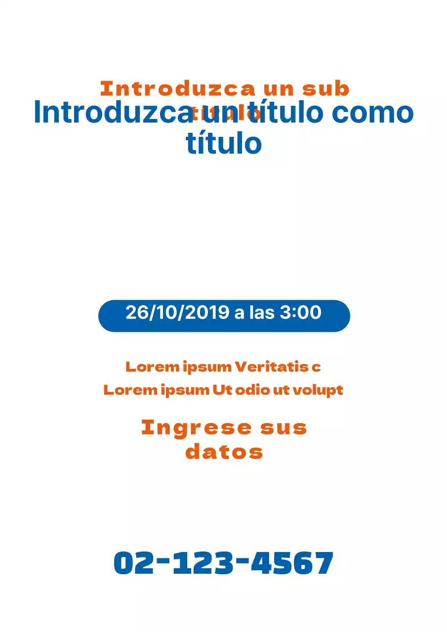 Una sencilla pieza promocional con texto en azul